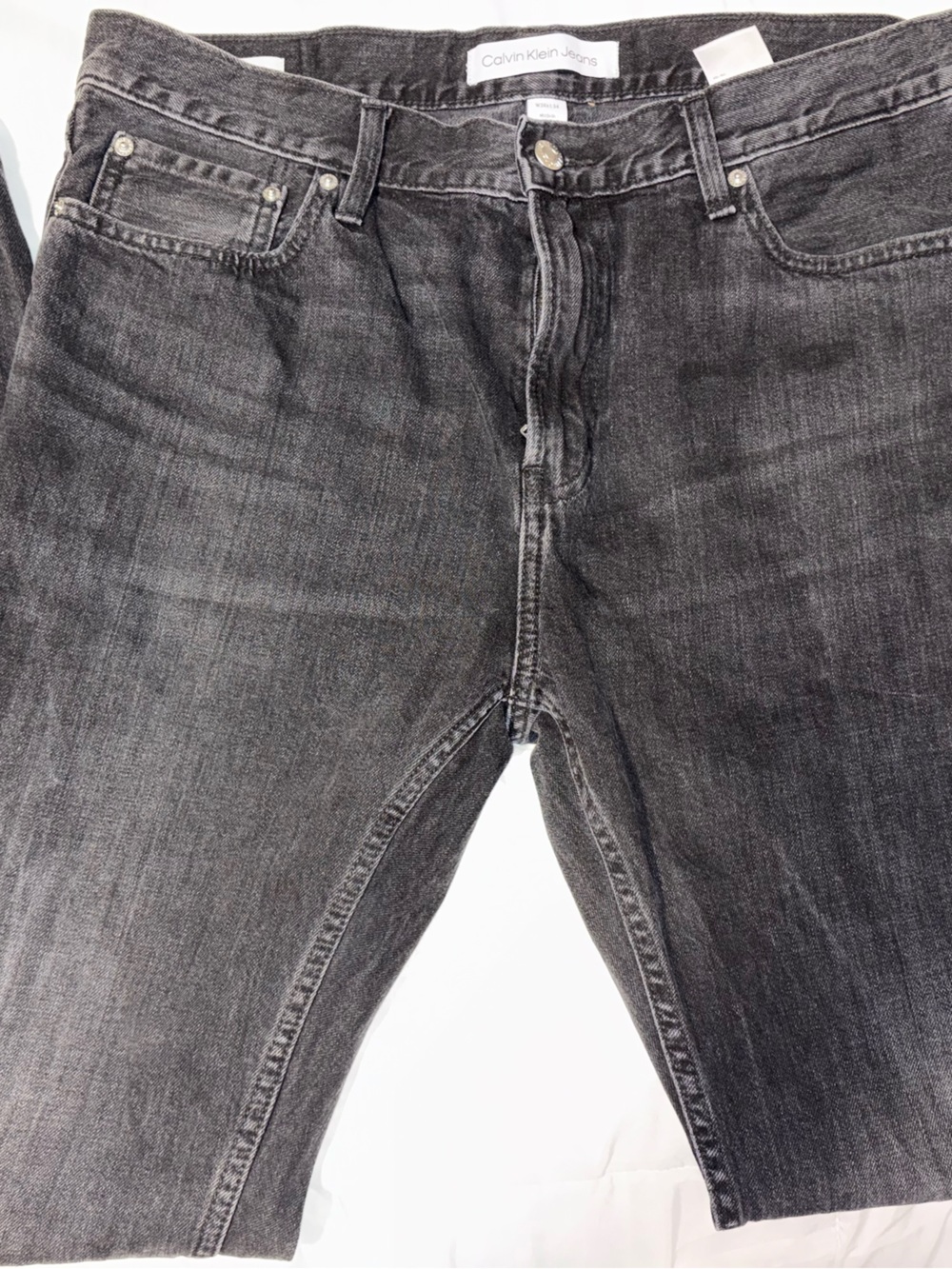 Calvin Klein Washed Black Straight Jeans